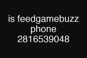 is feedgamebuzz phone 2816539048
